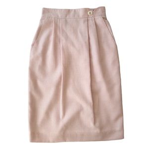 Vintage Wool High Waisted Pencil Skirt By Michelle Monet